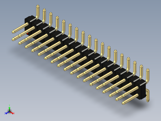 彩色公排针 100mil 2.54mm 系列-DS1022_black_36p_100mil_TypeSMT_rev1.0