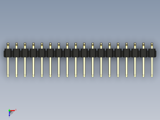 彩色公排针 100mil 2.54mm 系列-DS1022_black_36p_100mil_TypeSMT_rev1.0俯视缩略图
