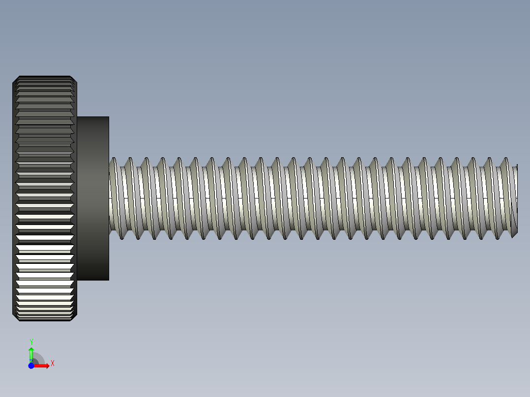 滚花旋钮-Knurled Knob 0.25x0.750x1.250.STEP前视图