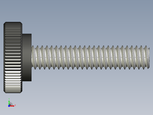 滚花旋钮-Knurled Knob 0.25x0.750x1.250.STEP前视缩略图