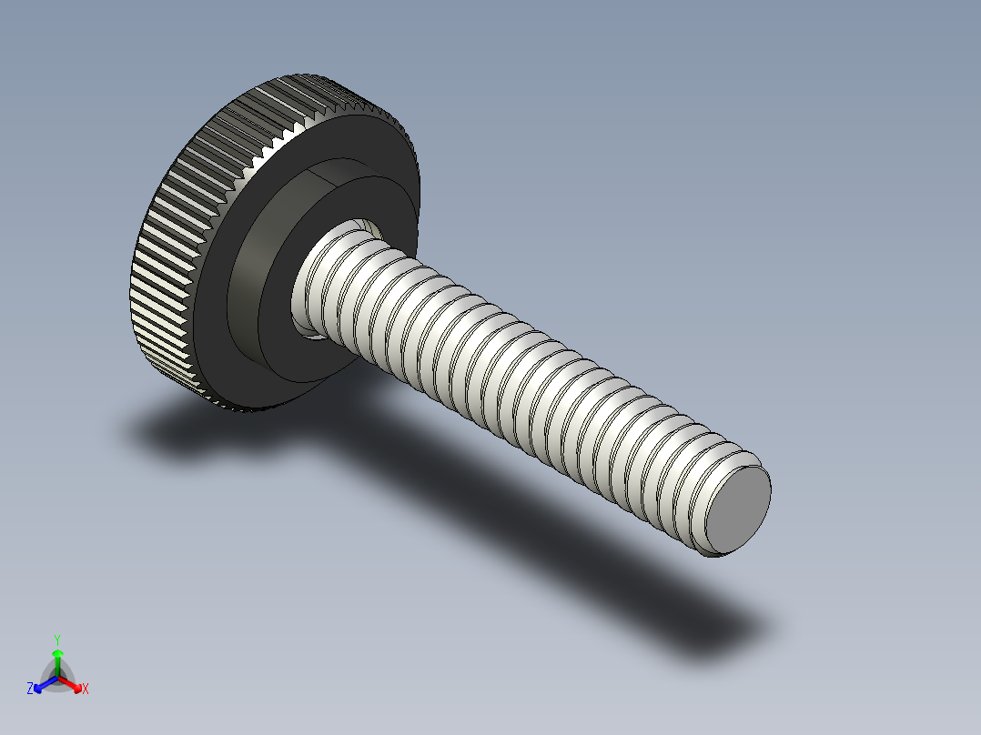 滚花旋钮-Knurled Knob 0.25x0.750x1.250.STEP正等轴测图