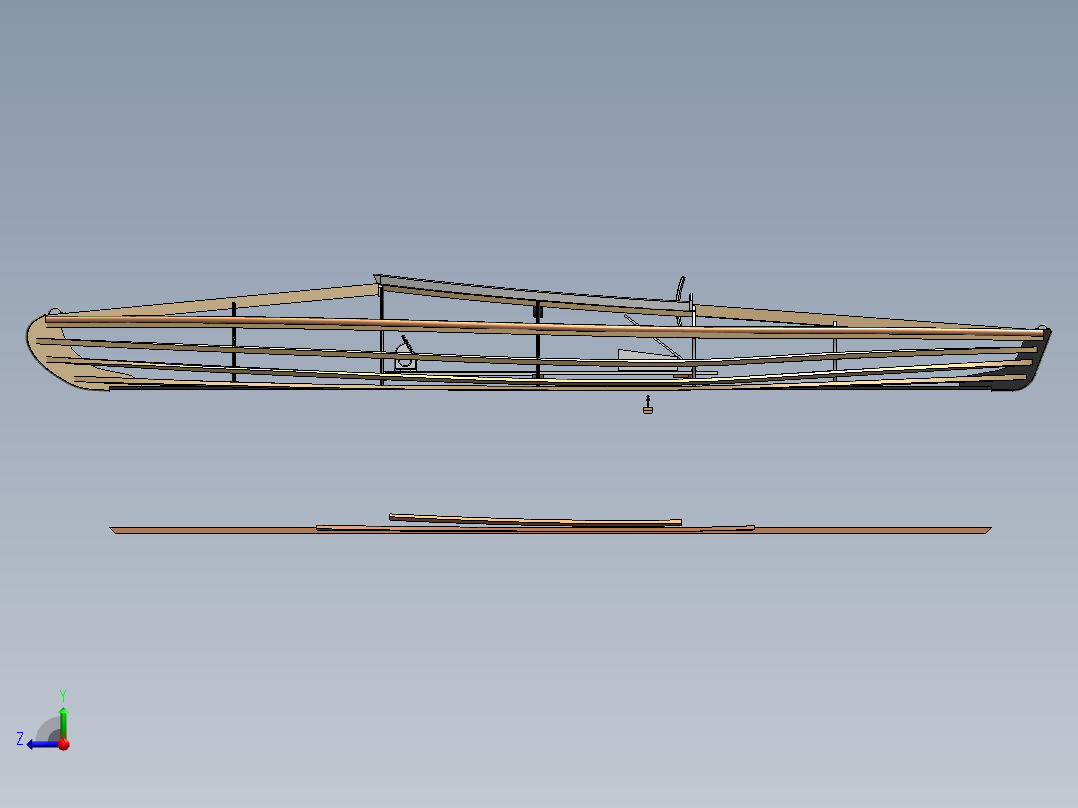 单人独木舟右视图