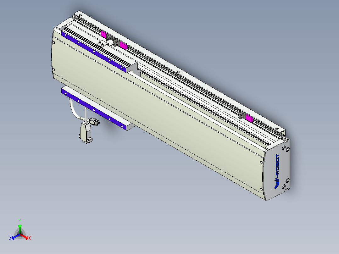 威洛博VL系列直线电机模组-VL14S3-S400正等轴测图