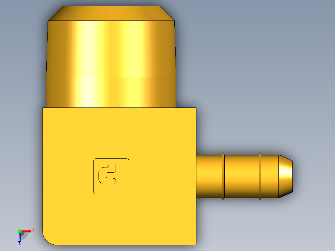 工业通用螺蚊管倒齿式工业硬管接头Male Elbow 229-4-4俯视图