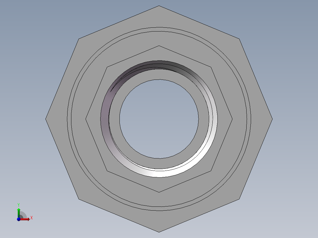 活接-等径内外丝直通 DN15前视图