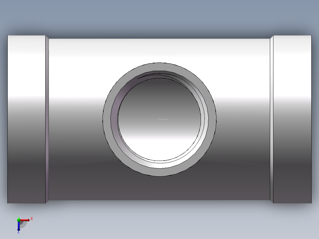 三通-异径 DN20-DN10俯视图