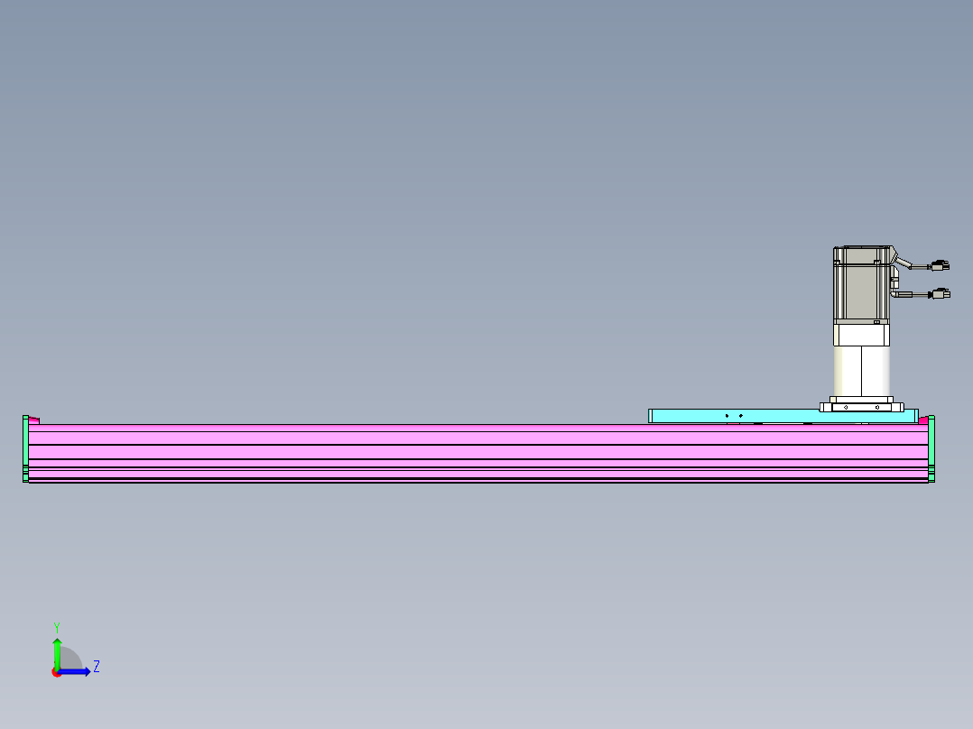 东锦齿条传动DH210G-L167-S850-BU-减速机+P750W左视图