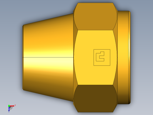扩口式工业通用硬管接头Shorter Nut 41FX-8俯视缩略图