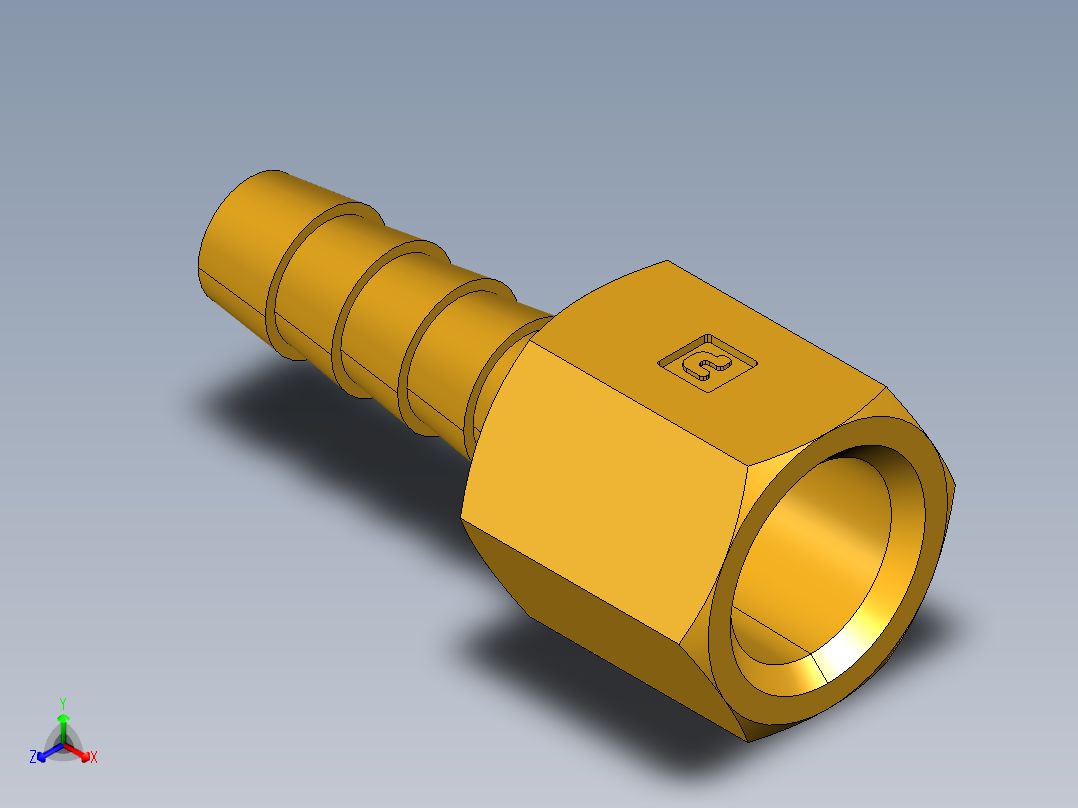 倒齿式工业管接头Hose Barb to Female Pipe 126HBL-5-4主视图