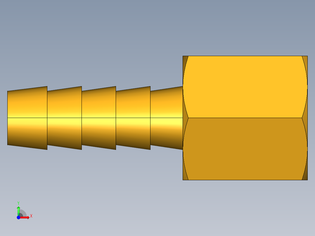 倒齿式工业管接头Hose Barb to Female Pipe 126HBL-5-4前视图