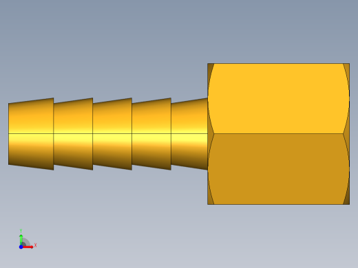 倒齿式工业管接头Hose Barb to Female Pipe 126HBL-5-4前视缩略图