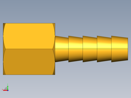 倒齿式工业管接头Hose Barb to Female Pipe 126HBL-5-4后视缩略图
