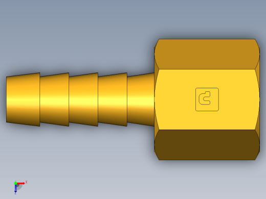 倒齿式工业管接头Hose Barb to Female Pipe 126HBL-5-4俯视缩略图