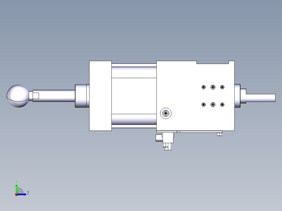 德克斯TUNKERS气缸数模SZK_63_1_Z_A12_T12_TUENKERS左视图