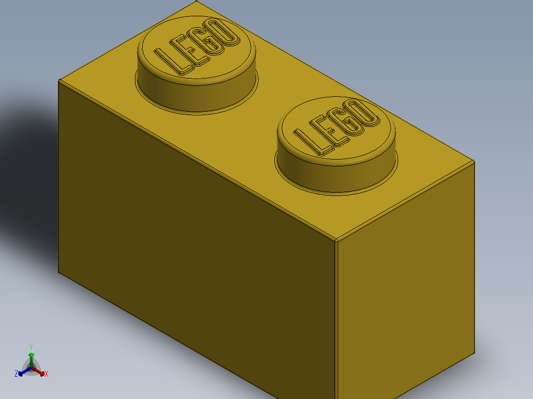 乐高套装 4421基本积木-300424 Bright Yellow Brick 1 x 2.SLDPRT