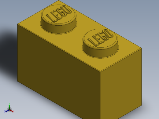 乐高套装 4421基本积木-300424 Bright Yellow Brick 1 x 2.SLDPRT