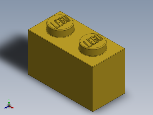 乐高套装 4421基本积木-300424 Bright Yellow Brick 1 x 2.SLDPRT正等轴测缩略图