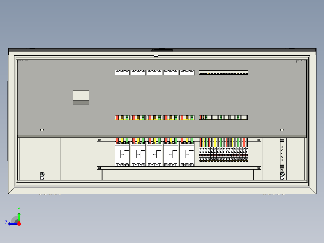 内外双门配电箱模型右视图