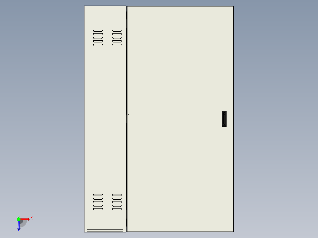 内外双门配电箱模型俯视图