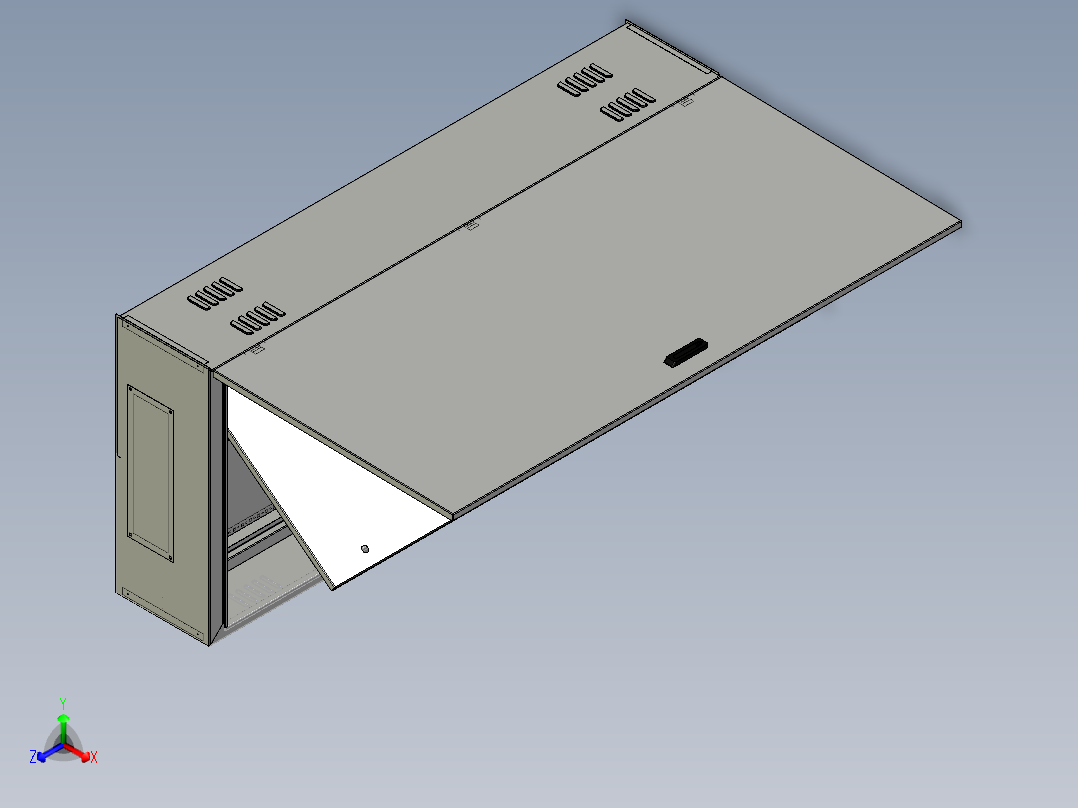 内外双门配电箱模型正等轴测图