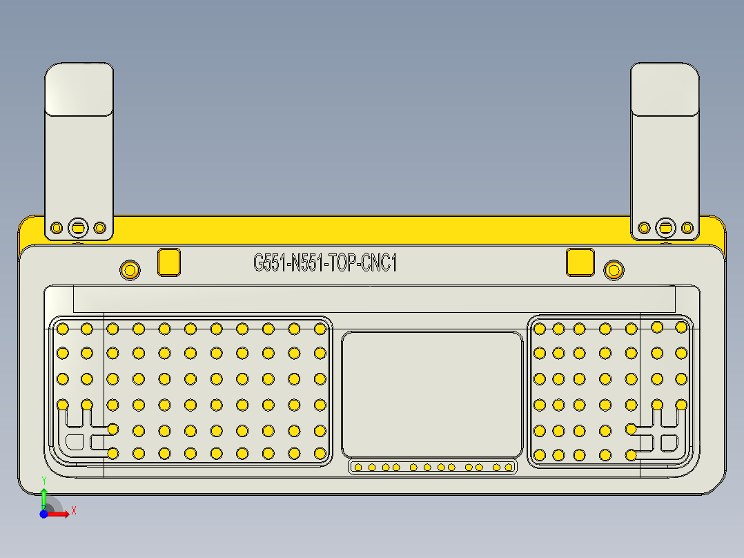 G551-N551-C笔记本CNC工装夹具三维模型-CNC1前视图