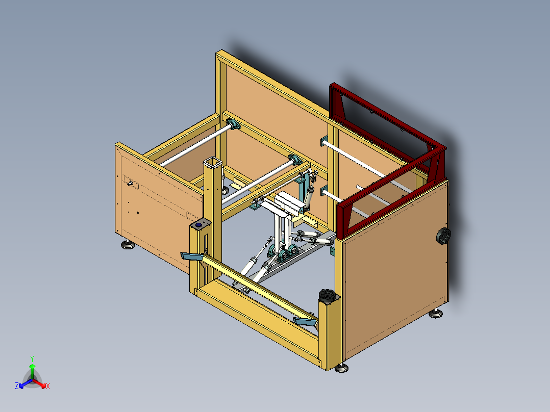 优化的片式开箱机ProE5.0.zip正等轴测图