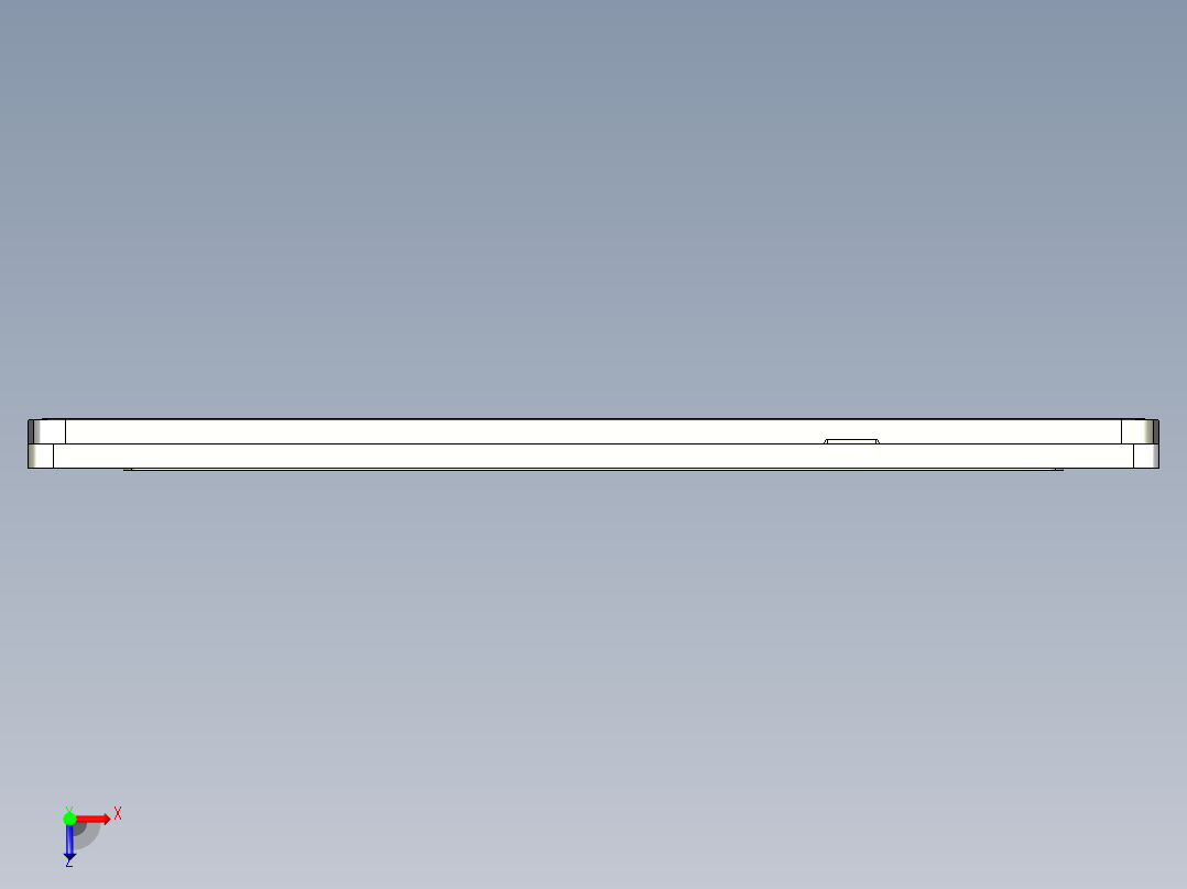 屏幕金属外壳铣凹槽CNC编程程序模型俯视图