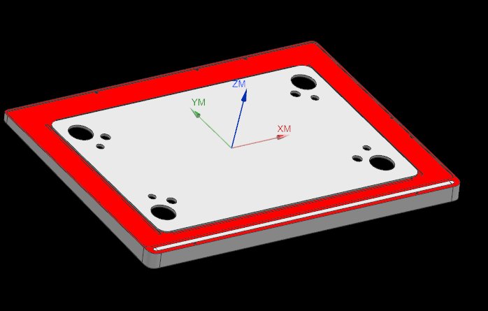 屏幕金属外壳铣凹槽CNC编程程序模型