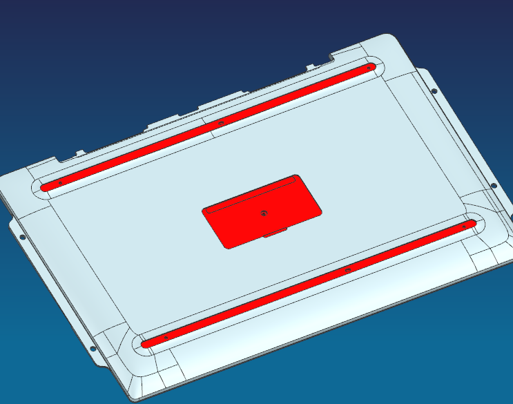 金属外壳CNC脚垫槽工装治具模型