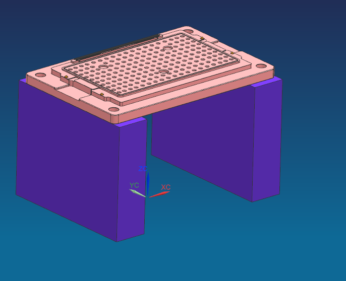 金属外壳CNC脚垫槽工装治具模型