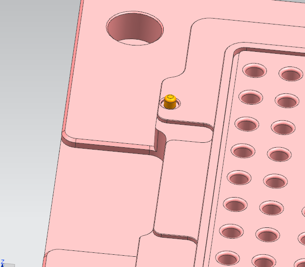 金属外壳CNC脚垫槽工装治具模型