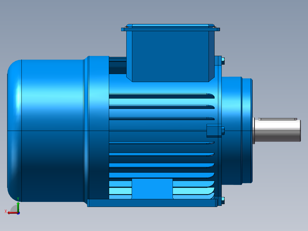 BN系列三相异步电机[BN-132M-B3].step.SLDPRT后视图