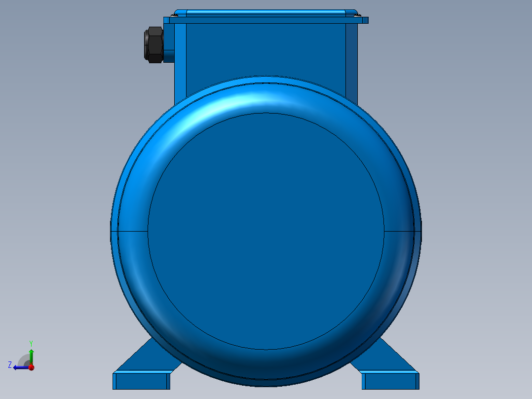 BN系列三相异步电机[BN-132M-B3].step.SLDPRT右视图