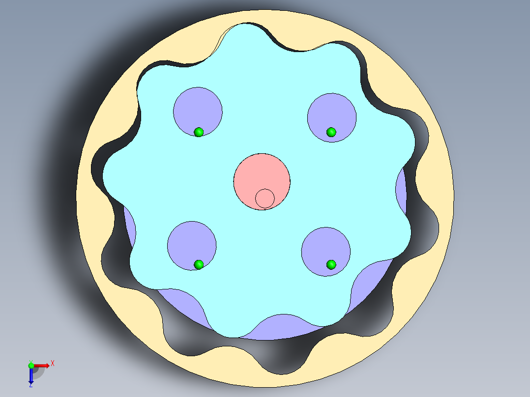 摆线减速器、摆线针轮减速器、减速器(34)俯视图