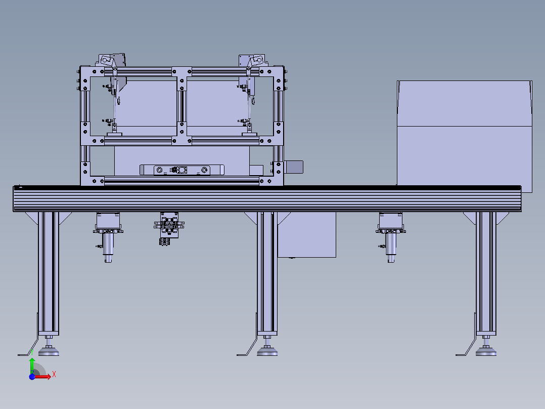 装箱撑箱机构前视图
