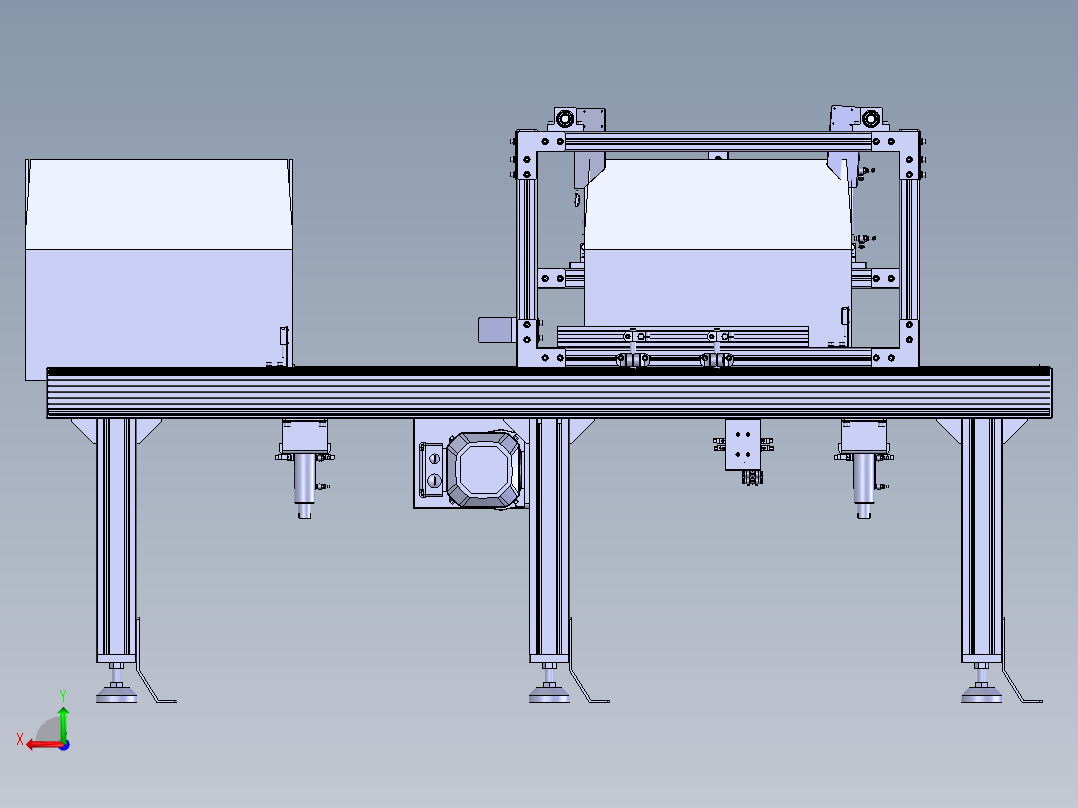 装箱撑箱机构后视图
