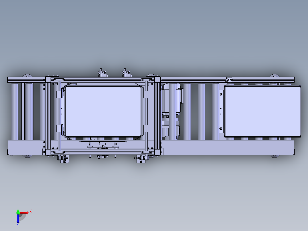 装箱撑箱机构俯视图