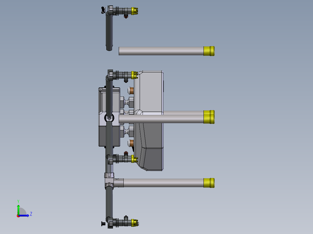 八旋翼消毒喷雾无人机左视图