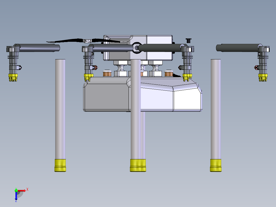 八旋翼消毒喷雾无人机俯视图