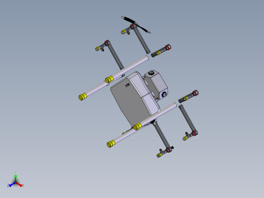 八旋翼消毒喷雾无人机正等轴测缩略图
