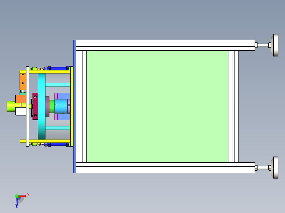 软管喷头对接设备俯视图