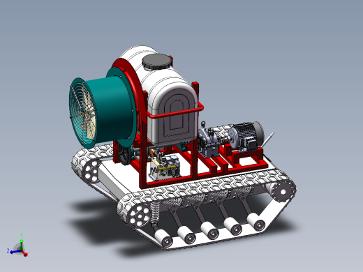 遥控果园喷药车设计-履带行走【含三维SW+CAD图+说明书】