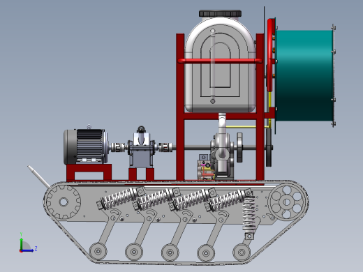 遥控果园喷药车设计-履带行走【含三维SW+CAD图+说明书】左视缩略图