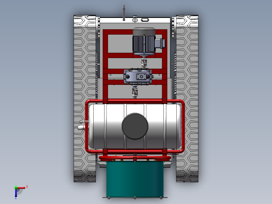 遥控果园喷药车设计-履带行走【含三维SW+CAD图+说明书】俯视图