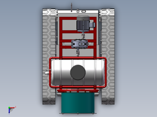 遥控果园喷药车设计-履带行走【含三维SW+CAD图+说明书】俯视缩略图