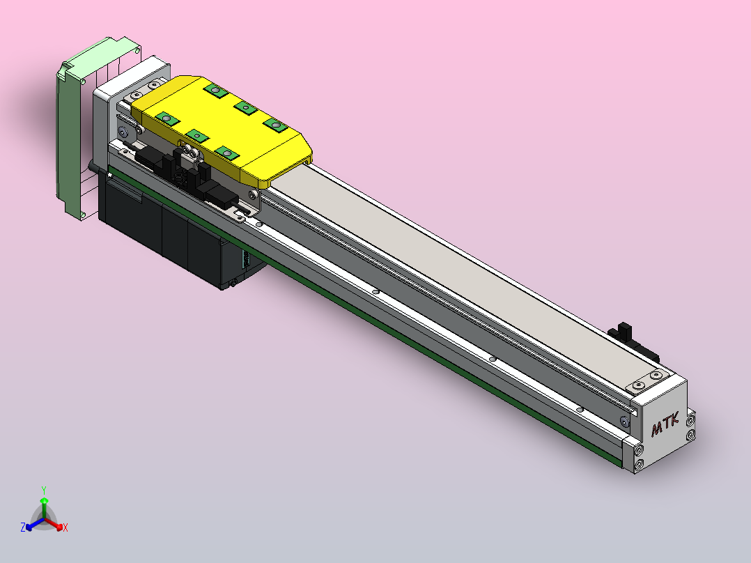 内嵌式螺杆 GTH5-100W伺服[GTH5-L2-300-BM-S100W-C1-N]丝杆滑台模组西门子马达正等轴测图