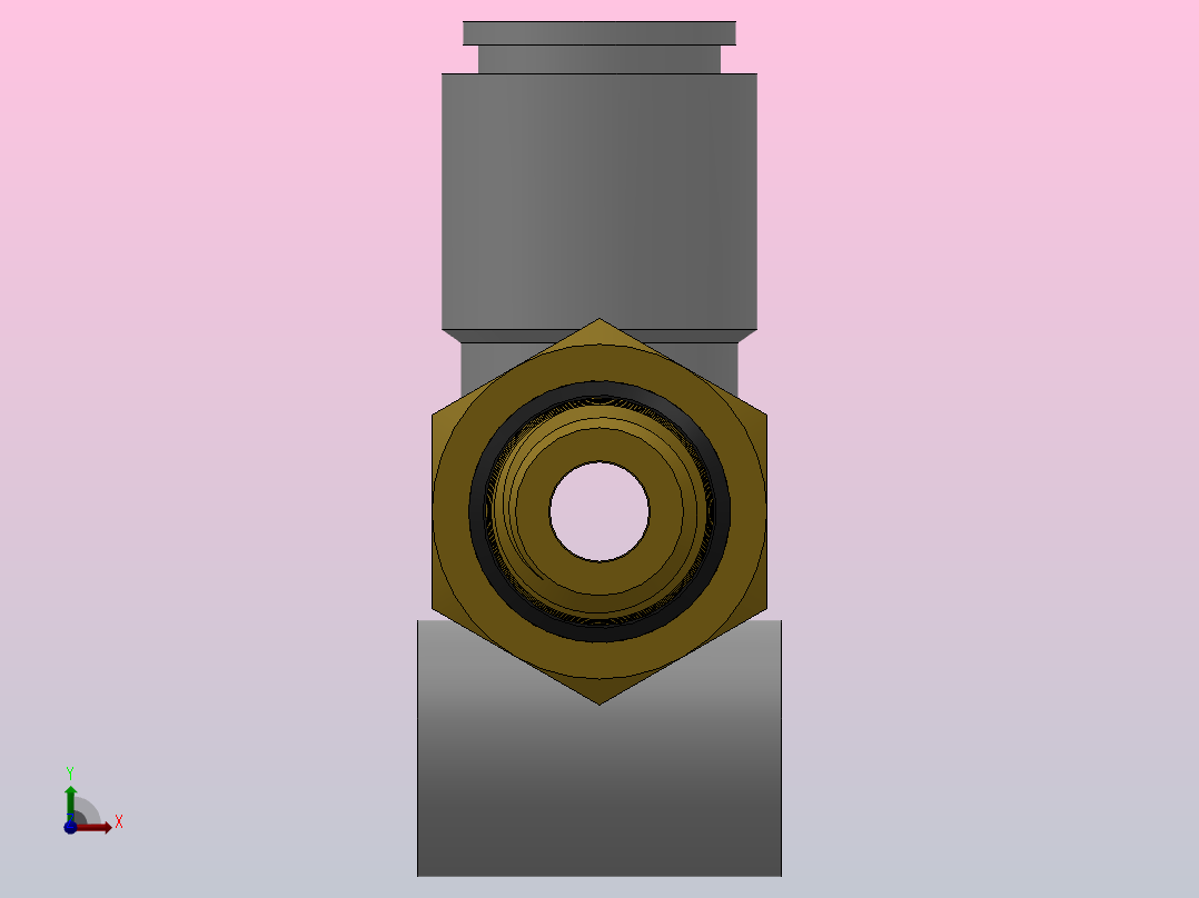 万用螺纹KQ2Y外螺Y型接头[KQ2Y06-U01]前视图