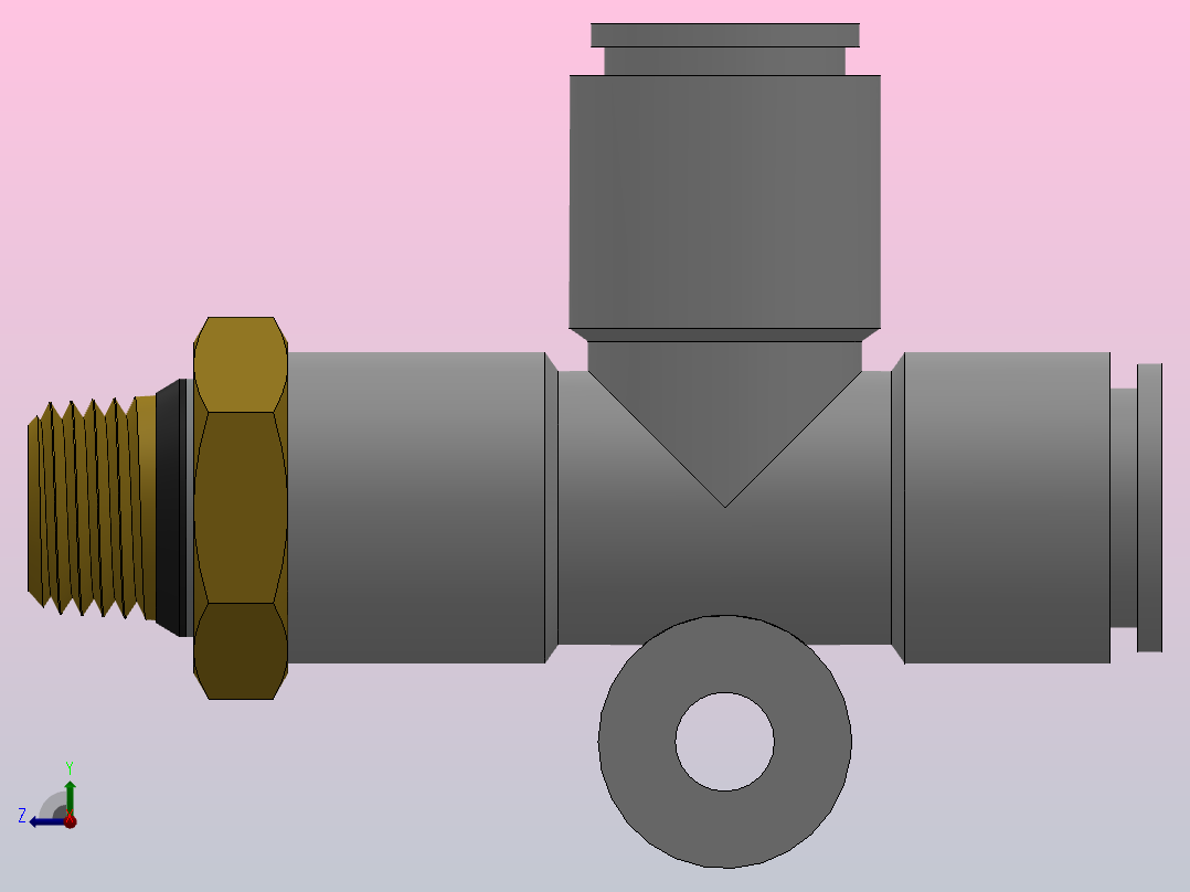万用螺纹KQ2Y外螺Y型接头[KQ2Y06-U01]右视图