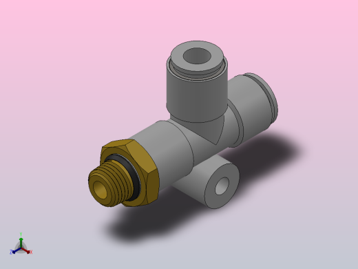 万用螺纹KQ2Y外螺Y型接头[KQ2Y06-U01]正等轴测缩略图