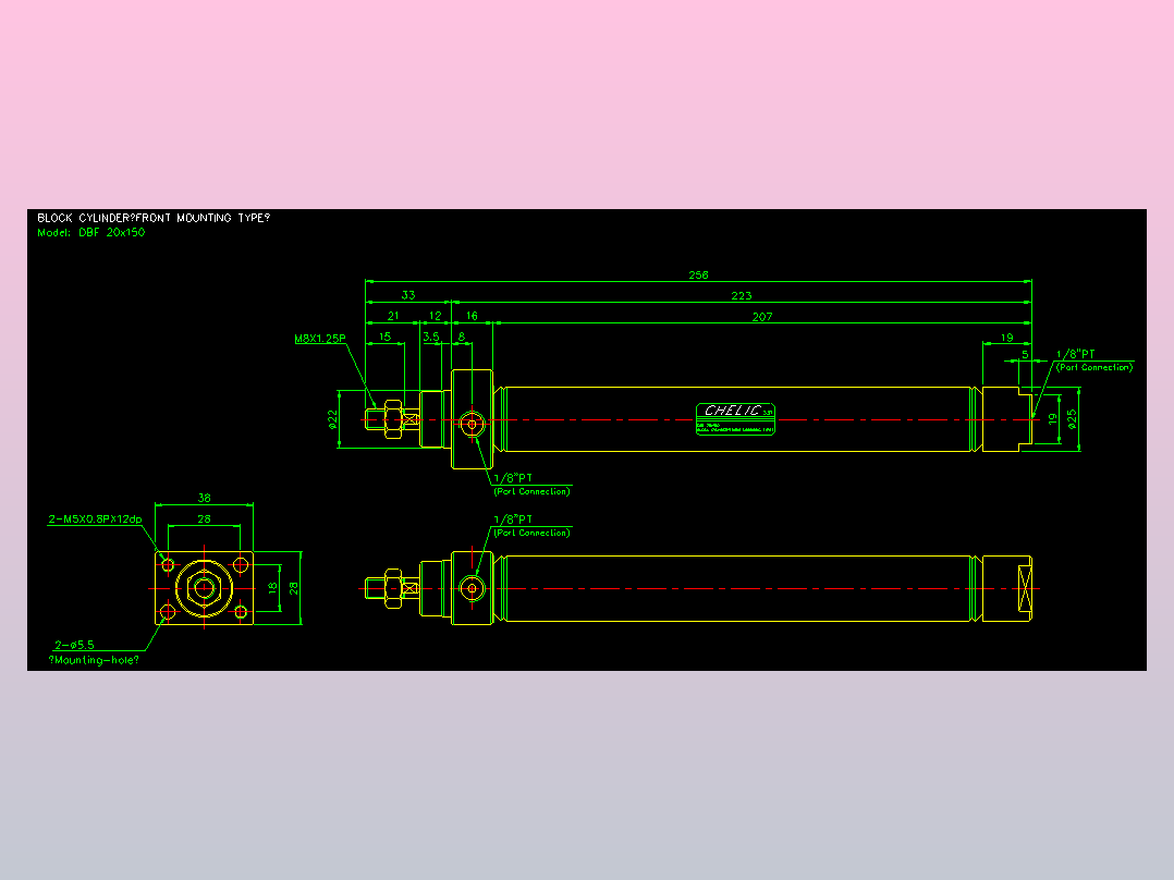 笔型缸不锈钢气缸2D-DBF20x150